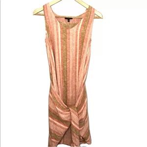 Anthro Drew Morgan Linen Blend Tie Front Dress XS